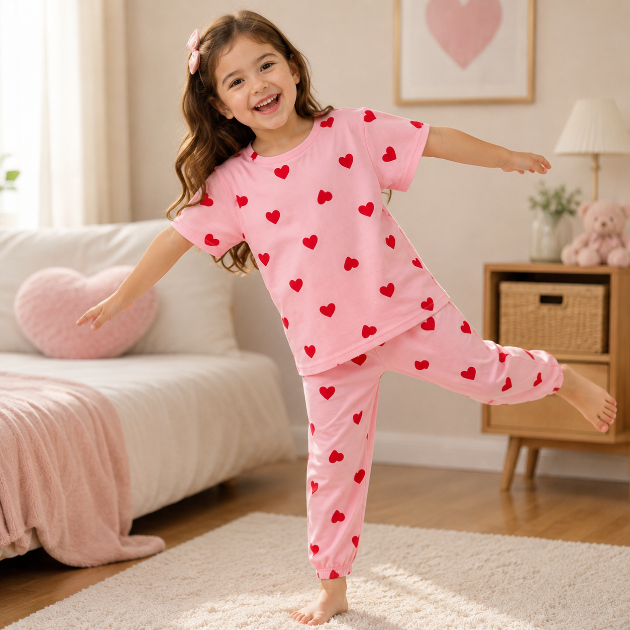Girls Summer 3-Piece Pajama Set