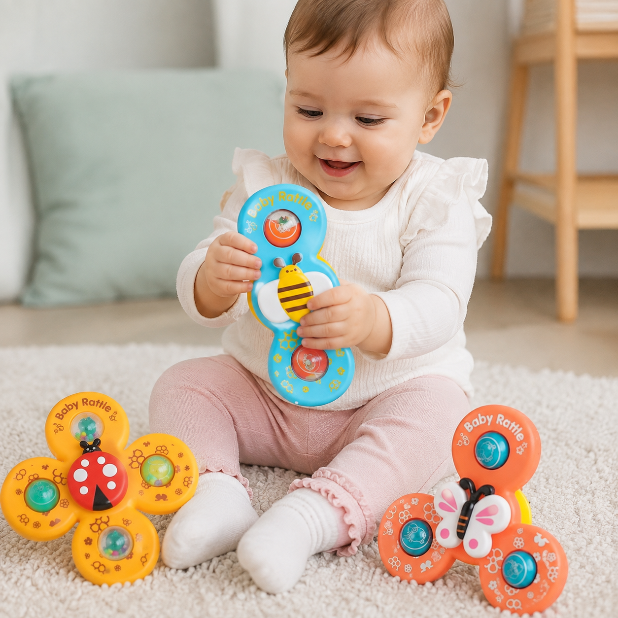 Suction Cup Animal Spinner Toys – 3 Pack
