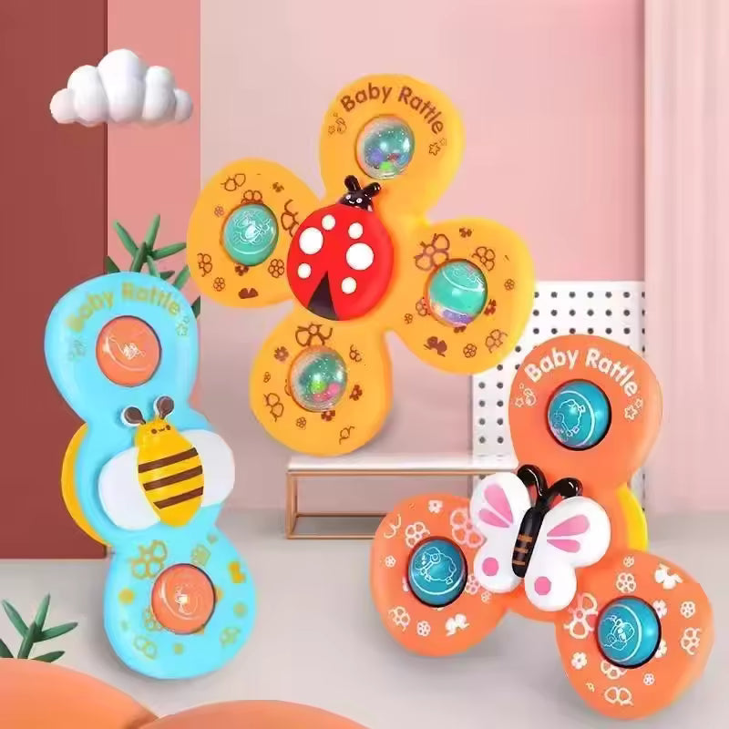Suction Cup Animal Spinner Toys – 3 Pack