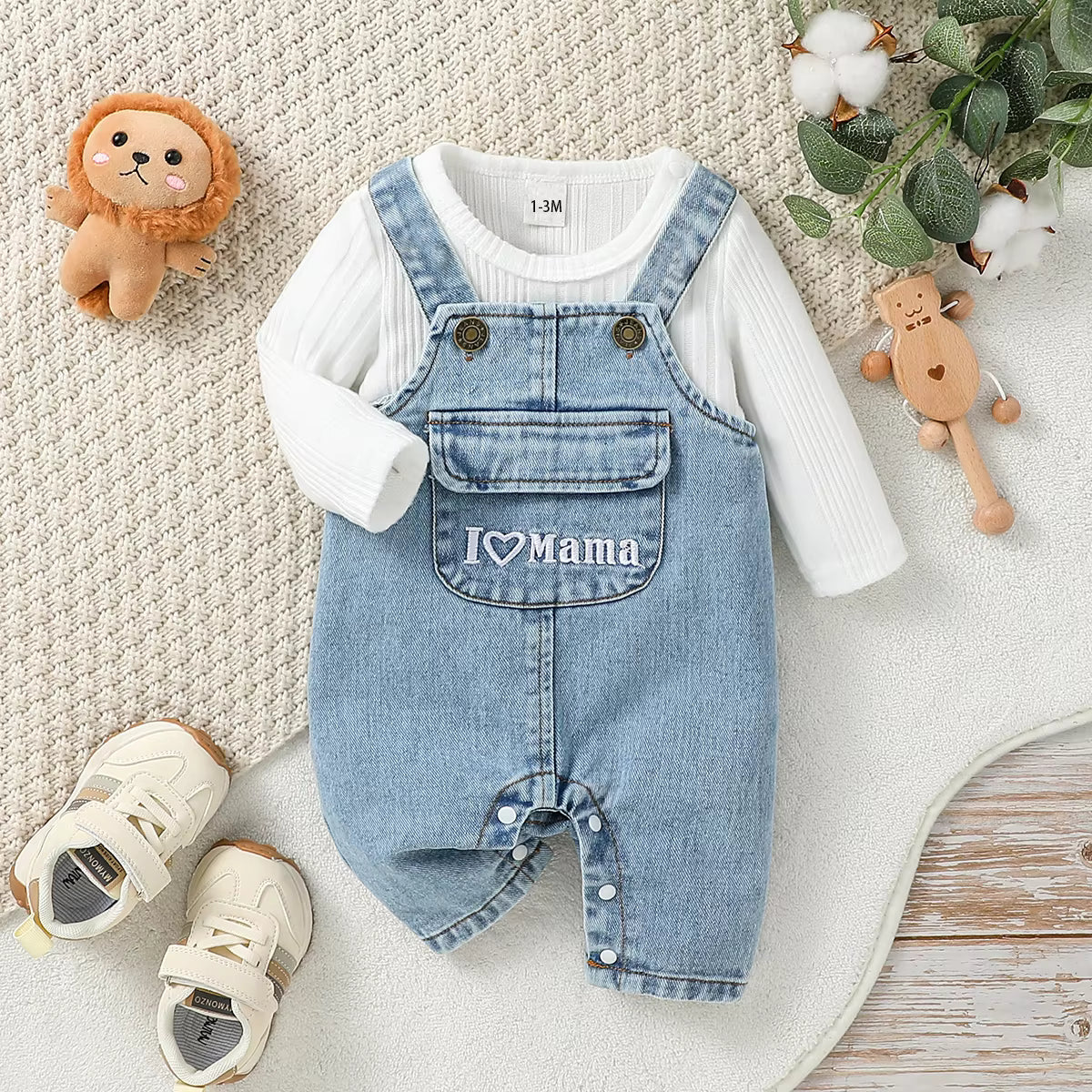Baby Unisex 2-Piece Long-Sleeve Romper Set